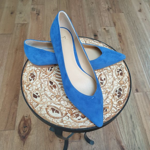 Marc Fisher Royal Blue Suede Pointed Toe Flats Size 8.5 Like Brand New - Picture 15 of 15